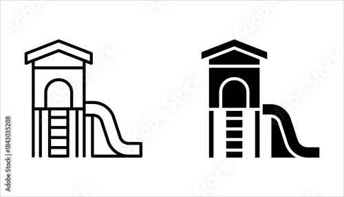 Playground icon set, of vector icons isolated on a white background.