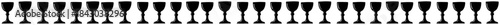 Wine glass silhouette seamless vector border or pattern decorative drink glassware divider