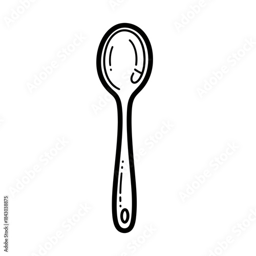 Simple black and white illustration of a spoon.