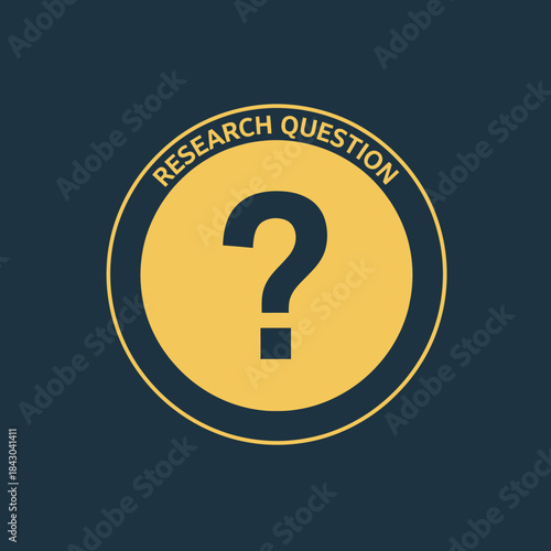 Conceptual graphic illustration symbolizing a research question or an inquiry, representing the critical first step in investigation, discovery, and problem-solving processes