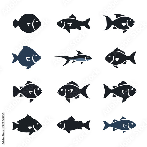 Fish Species Illustration Icon Collection