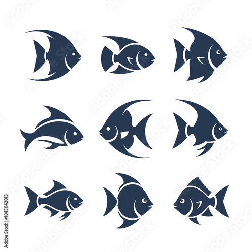 Collection Fish Species Featuring Diverse Marine and Freshwater Fish Illustrations