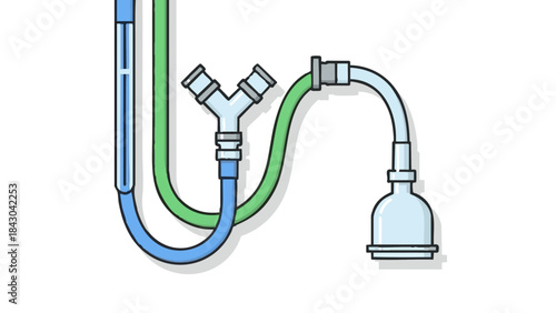 Medical ventilator tubes connected for respiratory support concept of Medicine  