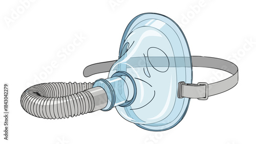 Veterinary oxygen mask in transparent design for pet care  