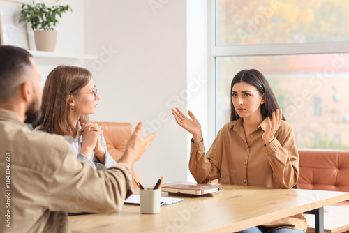 Young woman discussing prob...