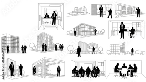 People silhouettes in elevation side view | Architecture people | silhouettes of people | 2D people | Section Elevation View | Architectural drawing people | characters