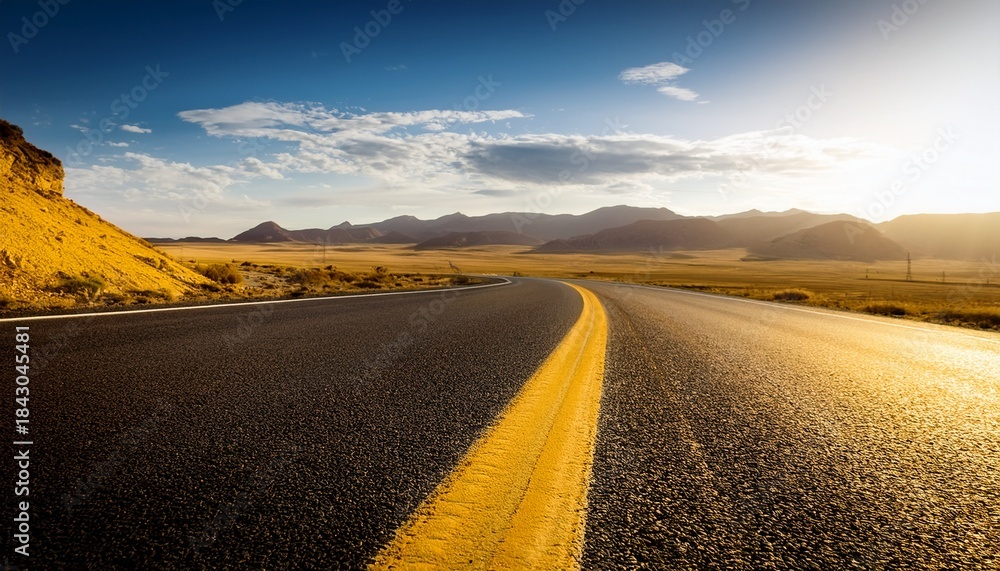 Fototapeta premium yellow asphalt road