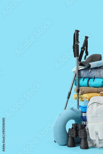 Walking poles, backpack and...