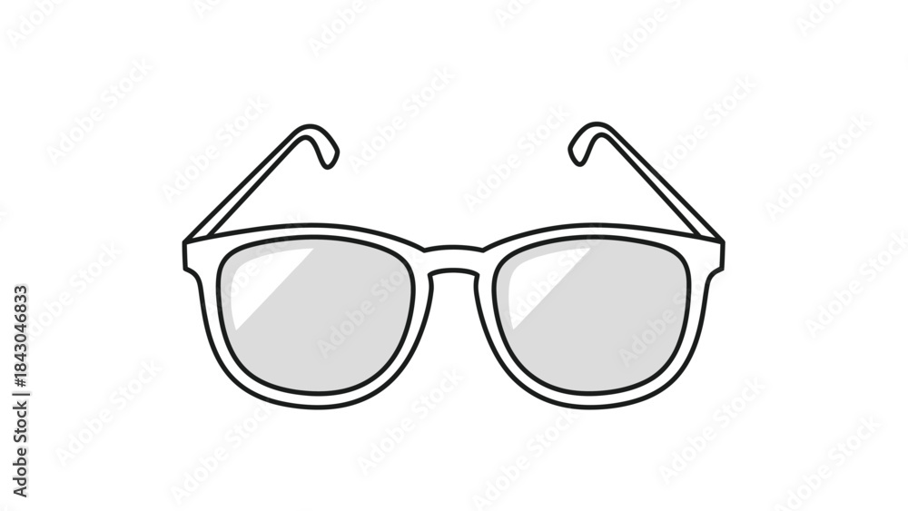 Fototapeta premium Simple and clean line art vector illustration of a pair of spectacles, perfect for various design needs