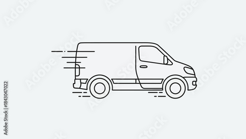 Delivery van icon in motion, symbolizing fast shipping and logistics services for e-commerce businesses