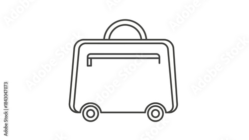 Simple vector icon of a suitcase on a luggage cart isolated on white for travel and airport use