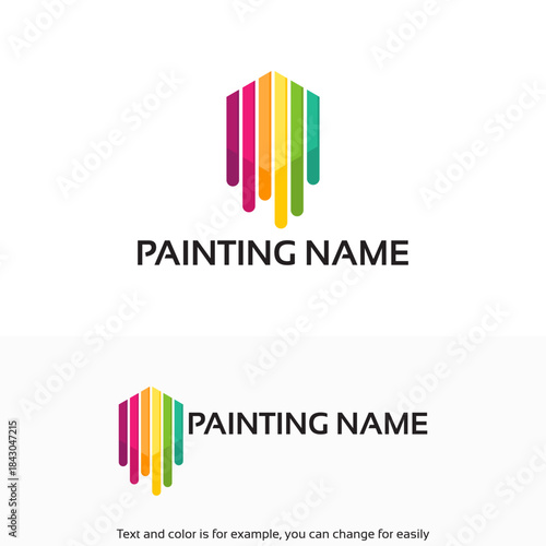 Colorful Paint Brush Strokes Logo Design.