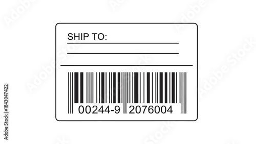 Shipping Label: A meticulously crafted shipping label, with the essential 'Ship To' section and a unique barcode, is a clear representation of organization and efficiency