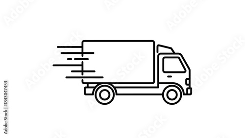 Speedy Delivery Truck: A sleek, dynamic illustration captures the essence of swift and efficient transport, showcasing a delivery truck in motion, optimized for fast and seamless shipping.