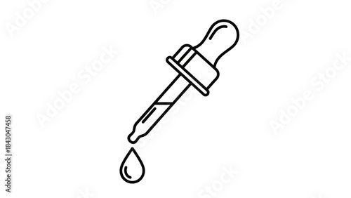 Precision Drop: A simple yet impactful illustration showcasing a laboratory dropper delicately dispensing a single drop, symbolizing precision, control, and the scientific process.
