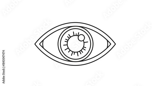Eye's Focus: A simple, elegant line drawing captures the essence of the human eye, symbolizing vision, perception, and observation. 