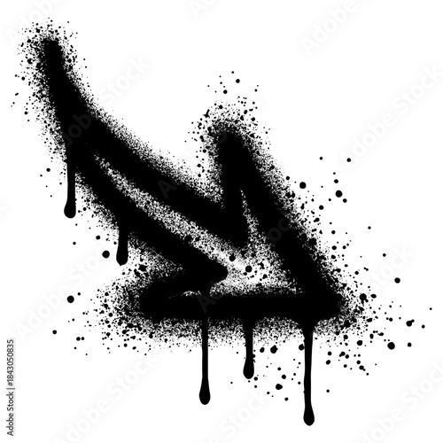 Spray Painted Graffiti arrow Sprayed isolated with a white background. Vector illustration.