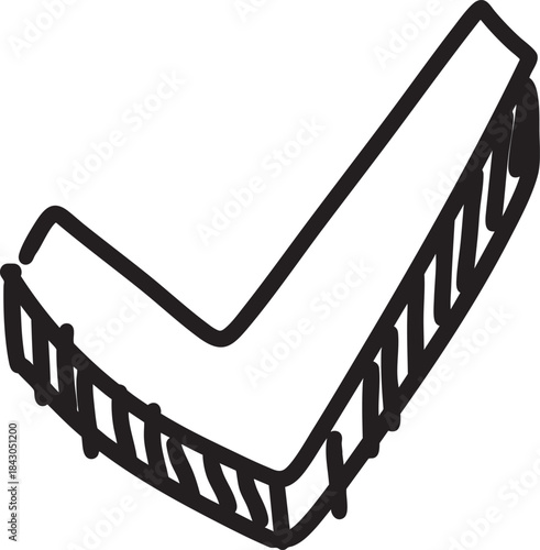 Simple check mark line icon isolated on transparent background