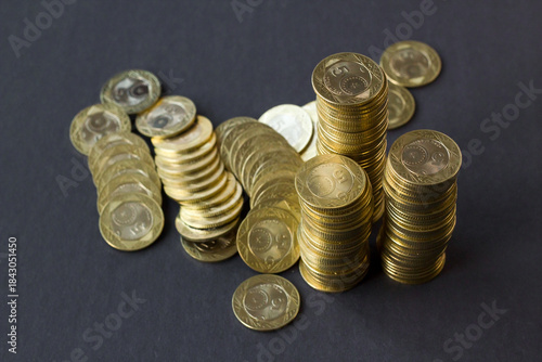 Fototapeta Naklejka Na Ścianę i Meble -  100 million commemorative five lira coins were released to the market for the 100th anniversary of the Republic of Turkey	