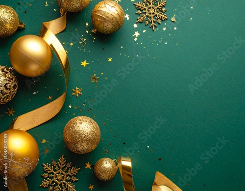 Merry Christmas greeting template with festive holiday atmosphere. Features elegant Christmas decorations, seasonal elements, and warm winter colors. Suitable for greeting cards, posters, banners, soc