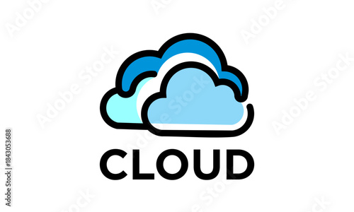 Cloud Logo: Clean and modern, this logo showcases stylized clouds, symbolizing the essence of cloud computing, data storage, and the digital realm. The design is simple, elegant.