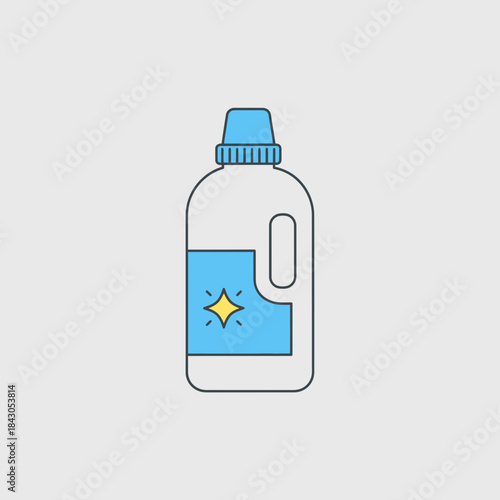 A bottle with a handle and a label featuring a star.