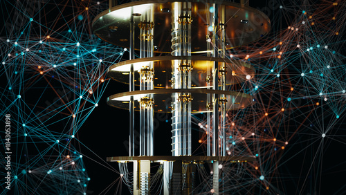 Quantum Computer Technology concept. 3d rendering