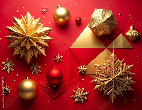 Merry Christmas greeting template with festive holiday atmosphere. Features elegant Christmas decorations, seasonal elements, and warm winter colors. Suitable for greeting cards, posters, banners, soc