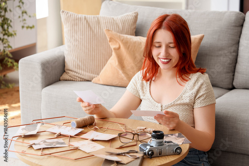 Young woman creating family...