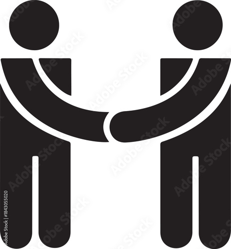 Business partnership handshake icon design