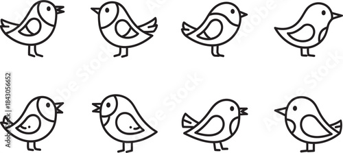 a pair of birds icon set