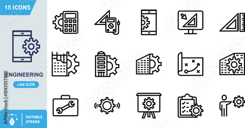 Mobile gear setting icon presented in a clean outline style represents technical configuration and software development processes on a digital device symbolizing application maintenance optimization