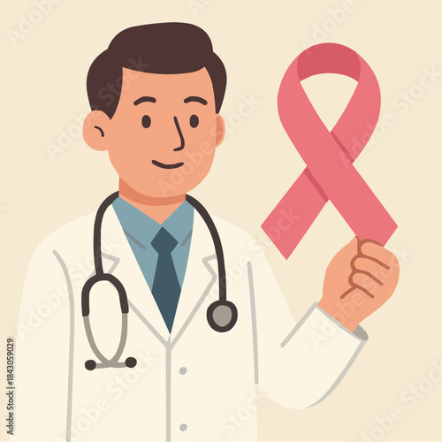 Cancer Awareness Doctor Vector