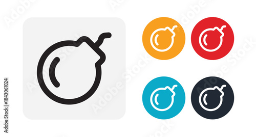 Bomb outline icon illustration isolated vector sign symbol
