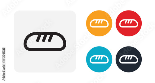 Bread outline icon for web and mobile