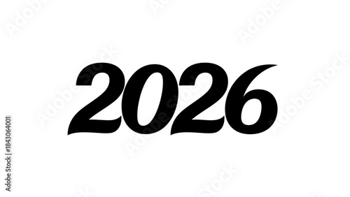 Bold black text displaying the year 2026 on a plain white background emphasizing future planning