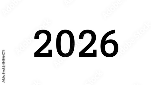 Bold Year 2026 Numeric Design with Modern Font for Future Events and Announcements