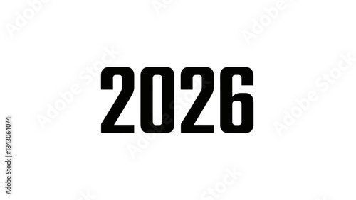 Bold Year 2026 Typography Design in Minimalist Style for Future Planning