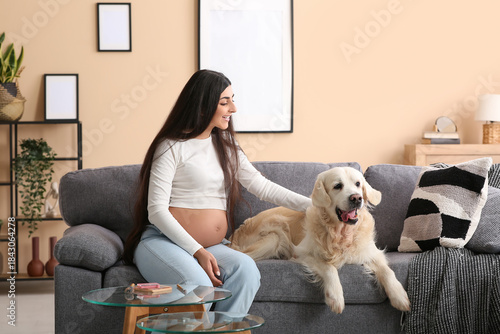 Beautiful pregnant woman wi...