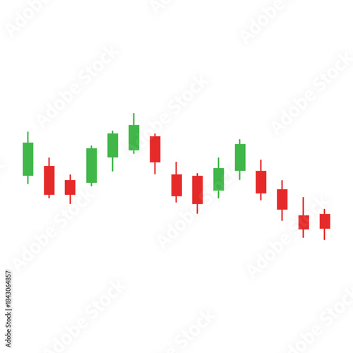 Illustration of candlestick trading charts, stock market business candlestick charts