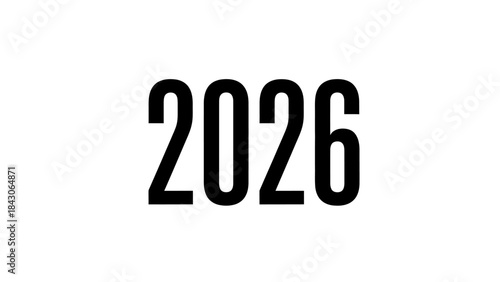 Futuristic Design of the Year 2026 with Bold Digital Typography in Minimal Style