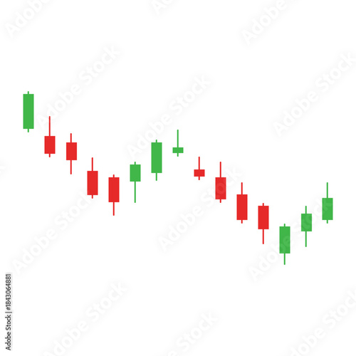 Illustration of candlestick trading charts, stock market business candlestick charts