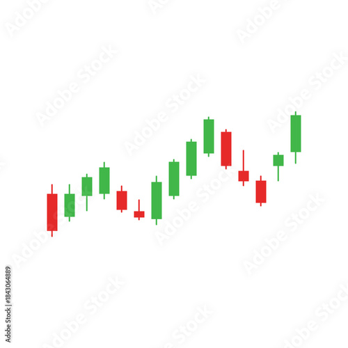 Illustration of candlestick trading charts, stock market business candlestick charts
