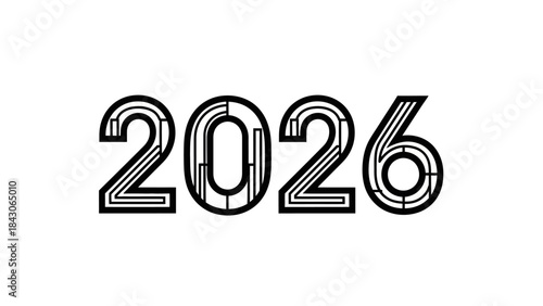 Futuristic Digital Year 2026 Representation with Modern Number Design