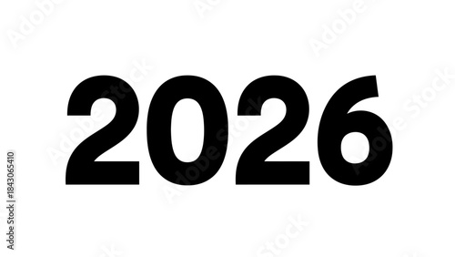 Modern Minimalist Design Featuring the Year 2026 in Bold Black Font