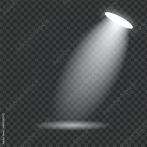 Realistic stage spotlights vector on transparent background
