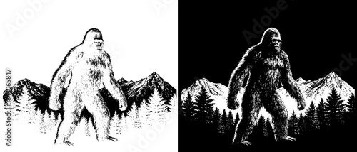 Vintage Ducks Drinking Coffee Engraving, Inverted Black White Xerography Vector on Transparent Background for Laser Engraving on Dark Surface