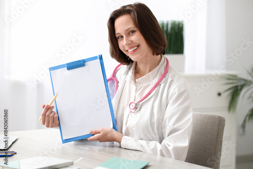 Beautiful female doctor wit...