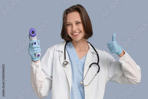 Beautiful female doctor wit...