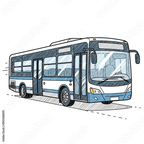 illustration of a modern city bus with detailed design and clean lines suitable for transportation